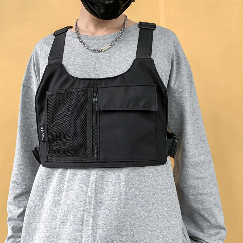Мужская тактическая нагрудная сумка, регулируемый плечевой ремень, черная, приключенческое снаряжение, многофункциональная, подходит для разных назначений.