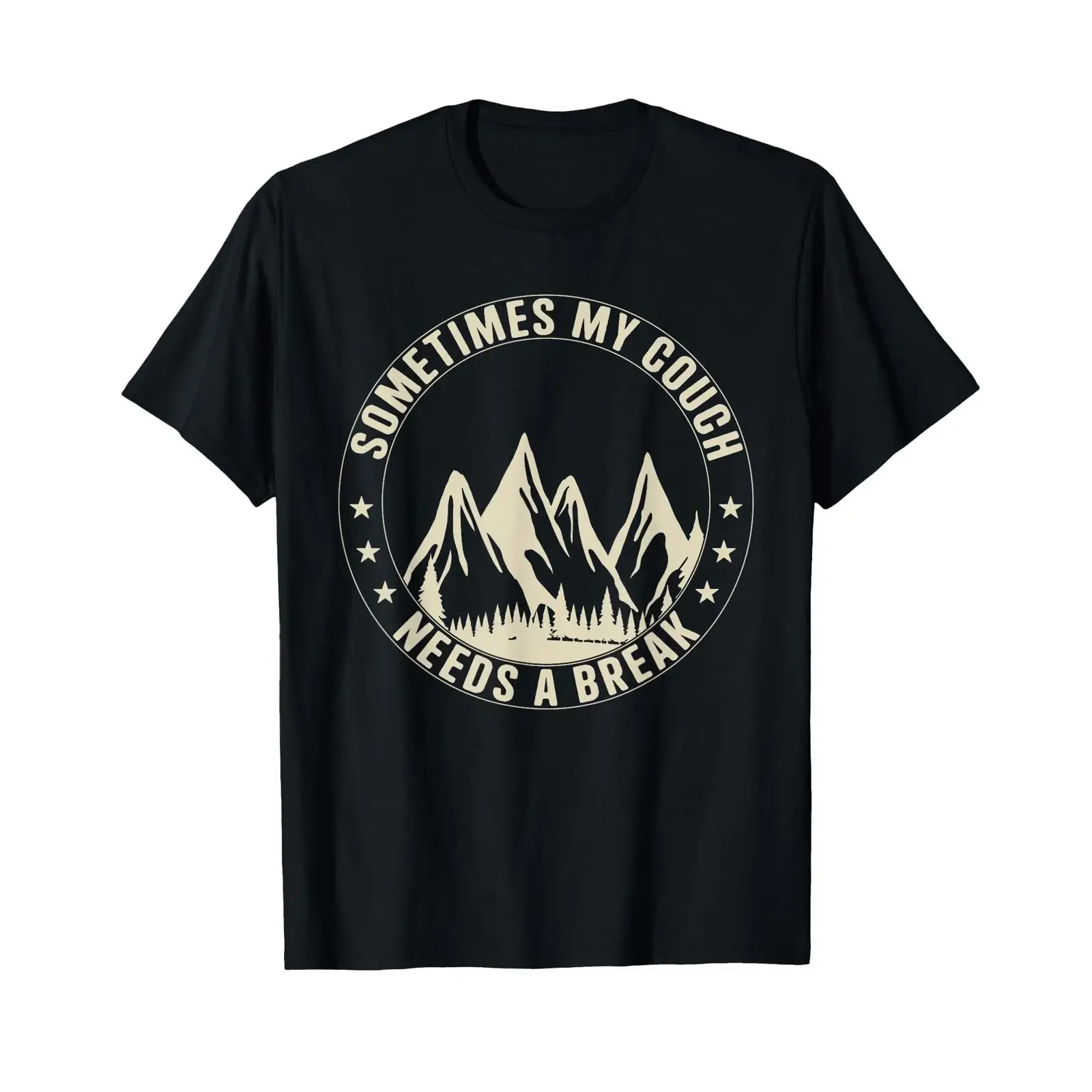Hiking Trekking Sometimes Needs My Couch A Break T Shirt black vintage Washed Soft Stretched Unisex Stylish Slightly