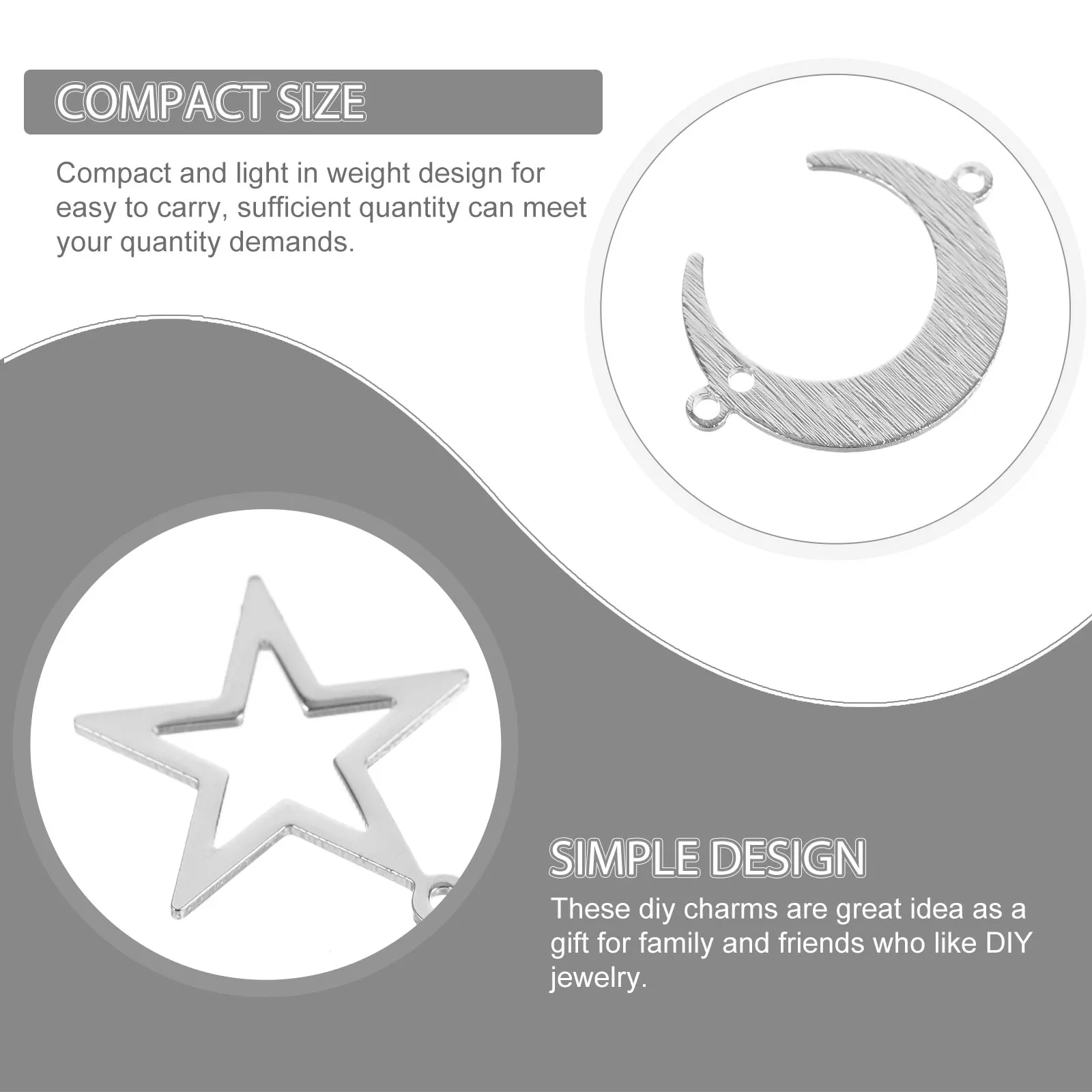 

30pcs Geometric Hollow Out Pendant Charm Silver Color Diy Jewelry Supplies Necklace Bracelet Accessories Girls Gifts