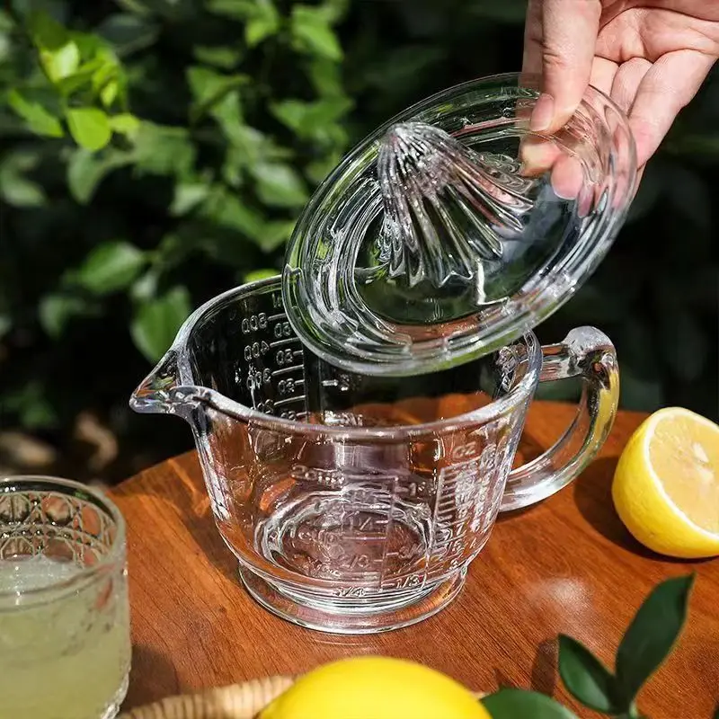 Manual Glass Lemon Juicer Home Large Capacity Simple Fruit Squeezer Small Orange Juice Extractor Kitchen Multifunctional Tools