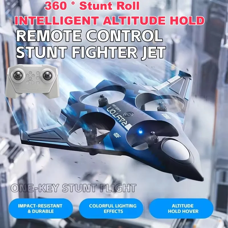 Smart Fixed Attitude One Key Take Off Remote Control Fighter 2.4G EPP Material Drop Resistant 360° Roll Stunt RC Plane Airplane
