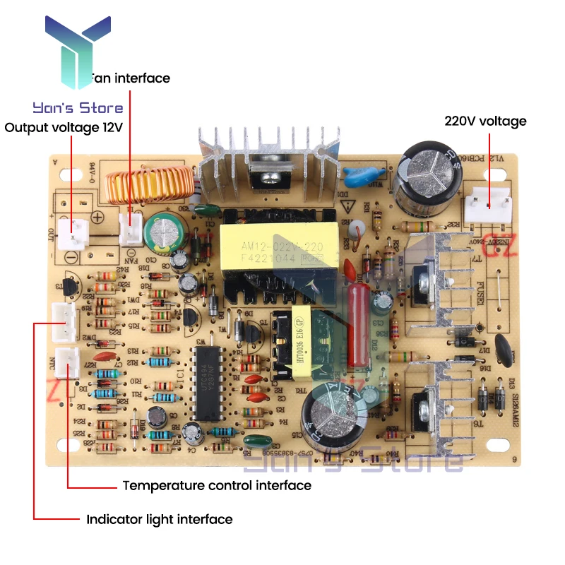 Imagem -02 - Switch Circuit Board For Water Dispensers Refrigeração Placa de Alimentação Original ac 220v para dc 12v 122*81*42 mm 1pc Novo