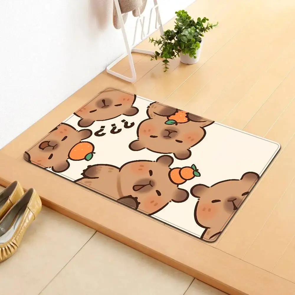 سجاد كابيبارا الطويل اللطيف لتزيين غرفة الأطفال وغرفة النوم والشرفة المضادة للانزلاق ممسحة غرفة المعيشة Alfombra #5