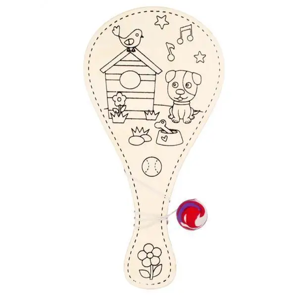 3xPainting Graffiti Toys DIY Racket Manual Painting Pat Ball Dog