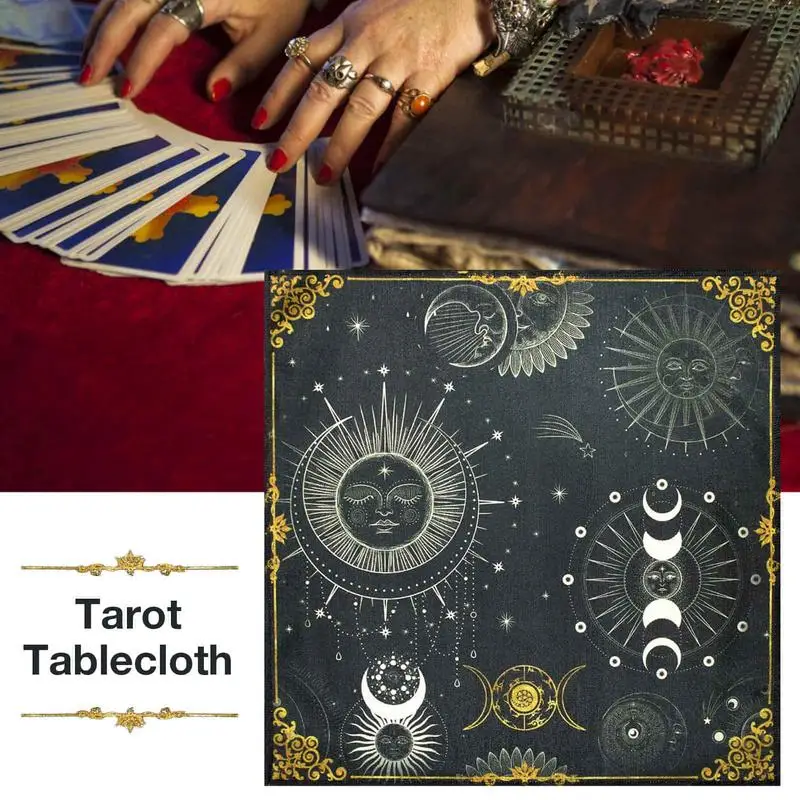 Altar Tarot Card Cloth Tarot Cloth Washable Tablecloth Moon Phases  Astrology Cloth Tarot Divination Cards Table Cloth Tapestry