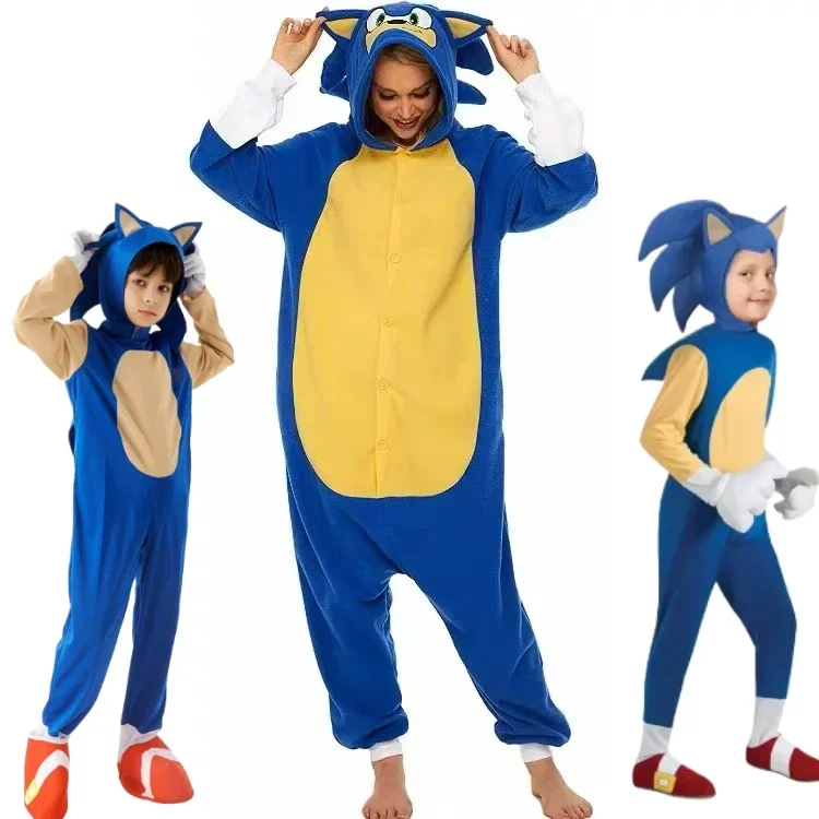 

Sonic Kid Series Cosplay Hedgehog Jumpsuit Game School Stage Performance Children's Costumes New Year Role Play Outfit Zentai