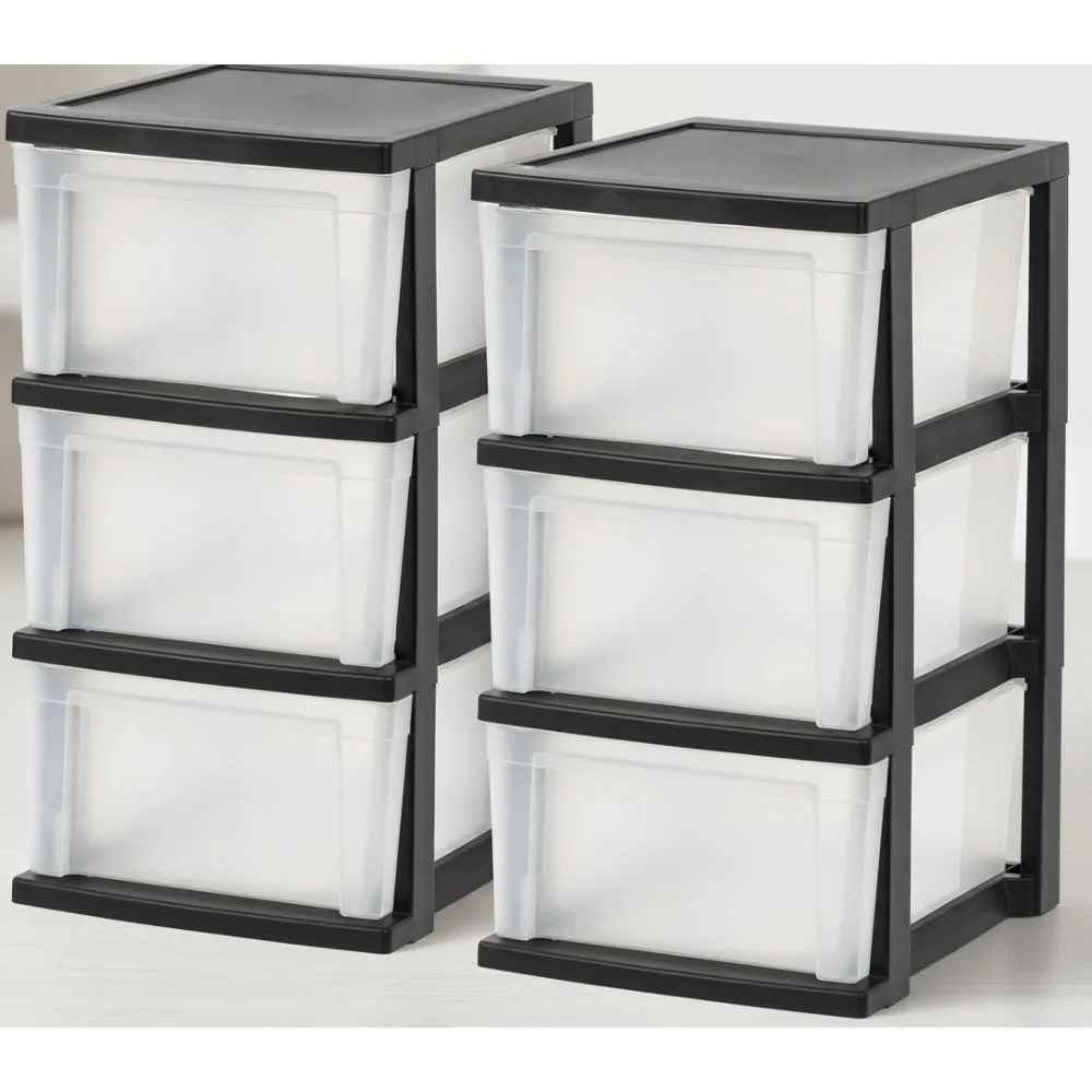 

Пластиковый органайзер для хранения с 3 ящиками, 2 шт., прозрачные ящики для рукоделия, организация ванной комнаты и спальни