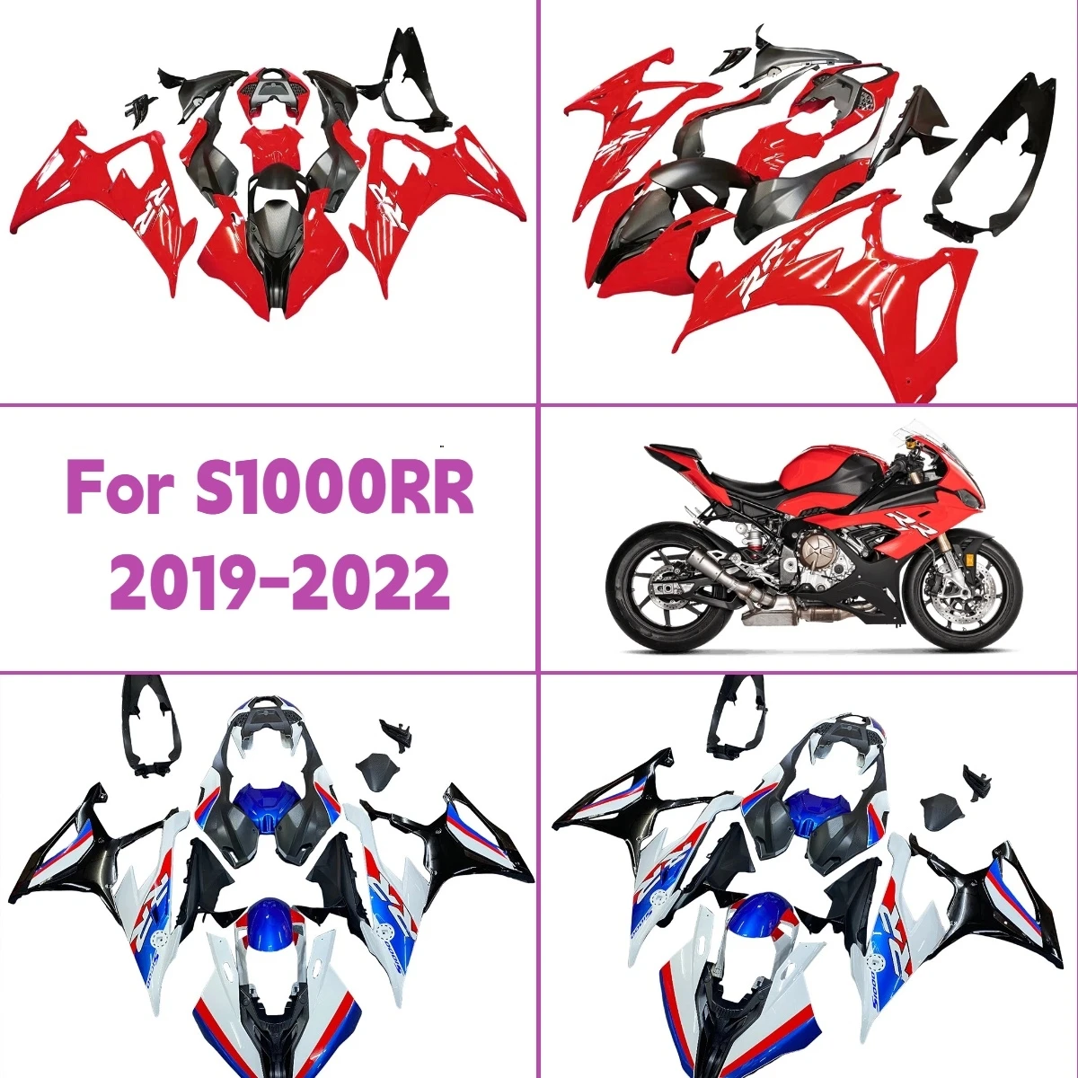

Fit for 2019-2022 BMW S 1000RR Fairing Panel Kit Injection Molded Hot Style 19-22 S1000RR Motorcycle Fairings Set