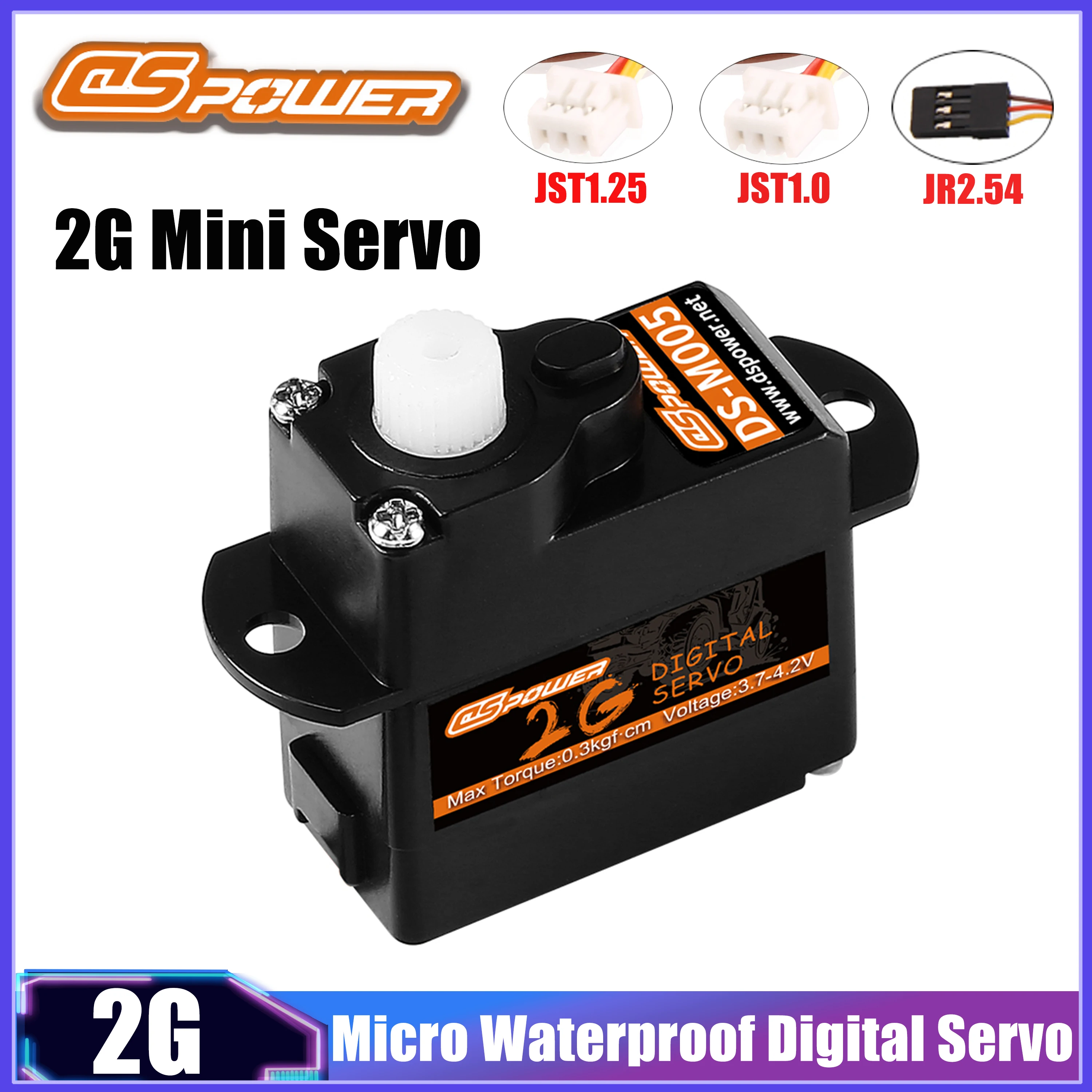 DSpower 2G Micro Waterproof Digital Servo JST/JR Plug for RC Mini Car Racing Drone Aircraft Helicopter Fixed-wing Accessories
