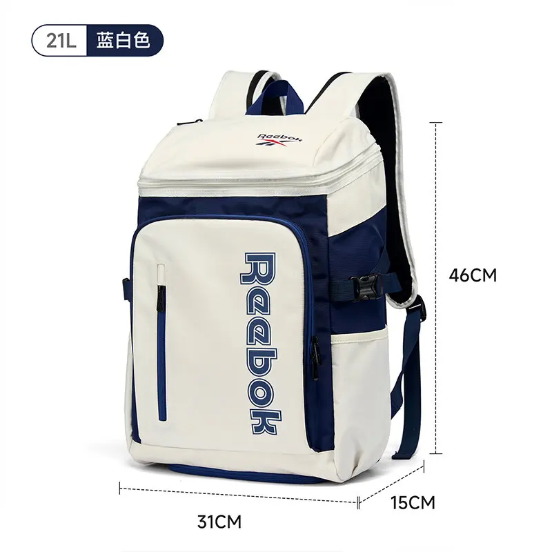 REEBOK Unisex Large Capacity Outdoor Sports Gym Backpack Independant Tennis Badminton Racket Compartment Peak Ball Knapsack