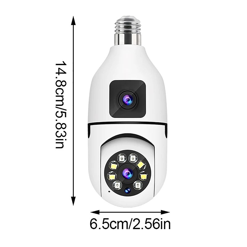 E27 Wifi Dual Lens Camera 1080P 5MP 4K PTZ Surveillance Camera CCTV Outdoor IP Cam Security Smart Home AI Tracking