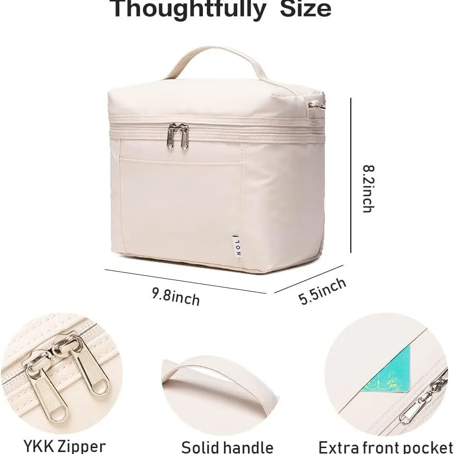 Insulated Lunch Box Bag with Shoulder Strap Hand-Held Cooler Box Thickened Bento Bag Travel Picnic Camping Bag