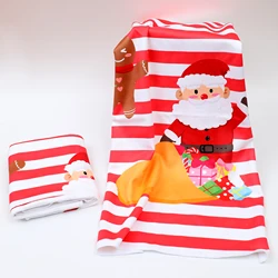 1Pcs Soft Microfiber Christmas Towels Highly Absorbent Cartoon Tree Santa Snowman Face Towels Holiday Designs For Bathroom