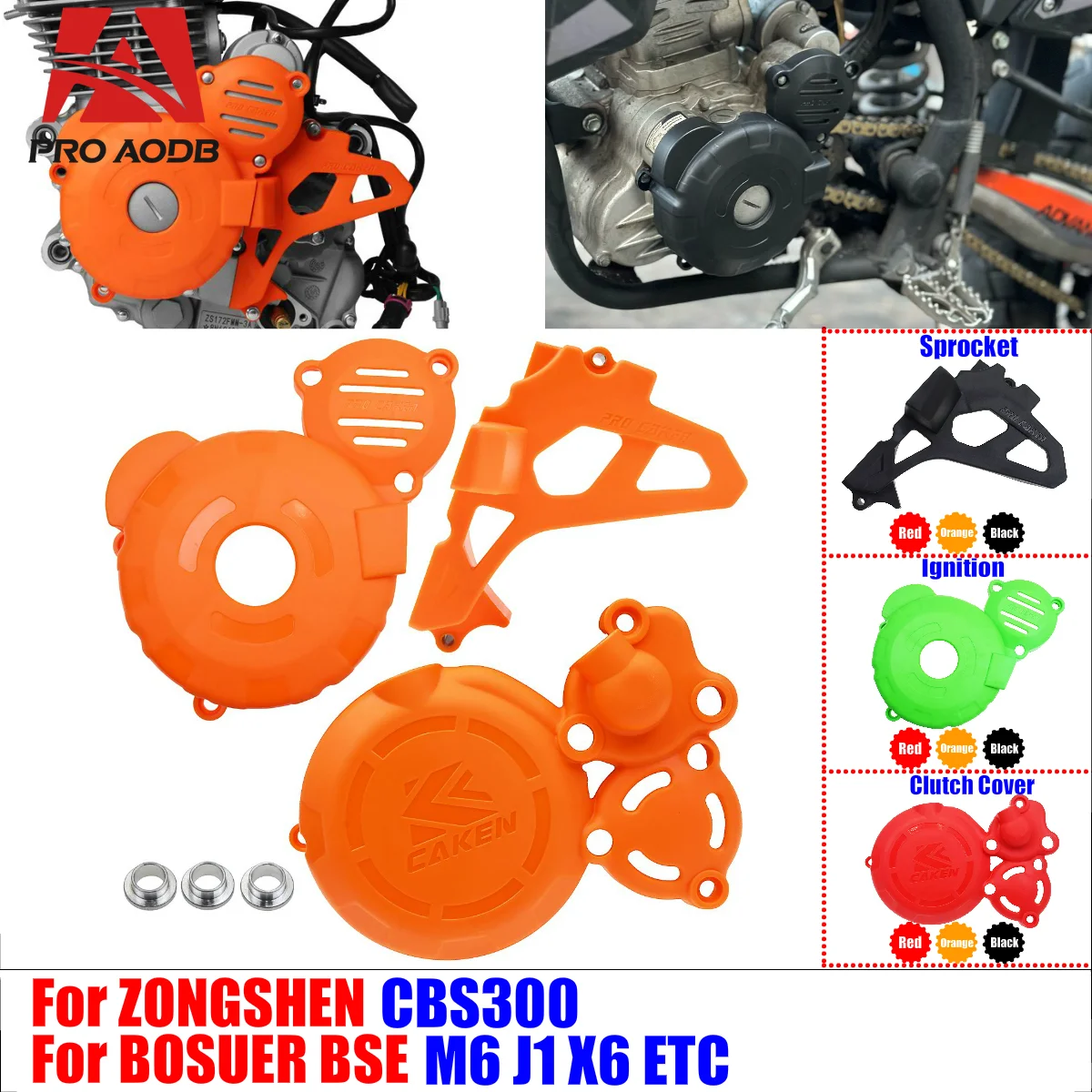 

For Bosuer BSE M6 J1 X6 ZongShen 300cc CBS300 etc Motorcycle Magnetic Motor Clutch Driver Sprocket Engine Protection Cover