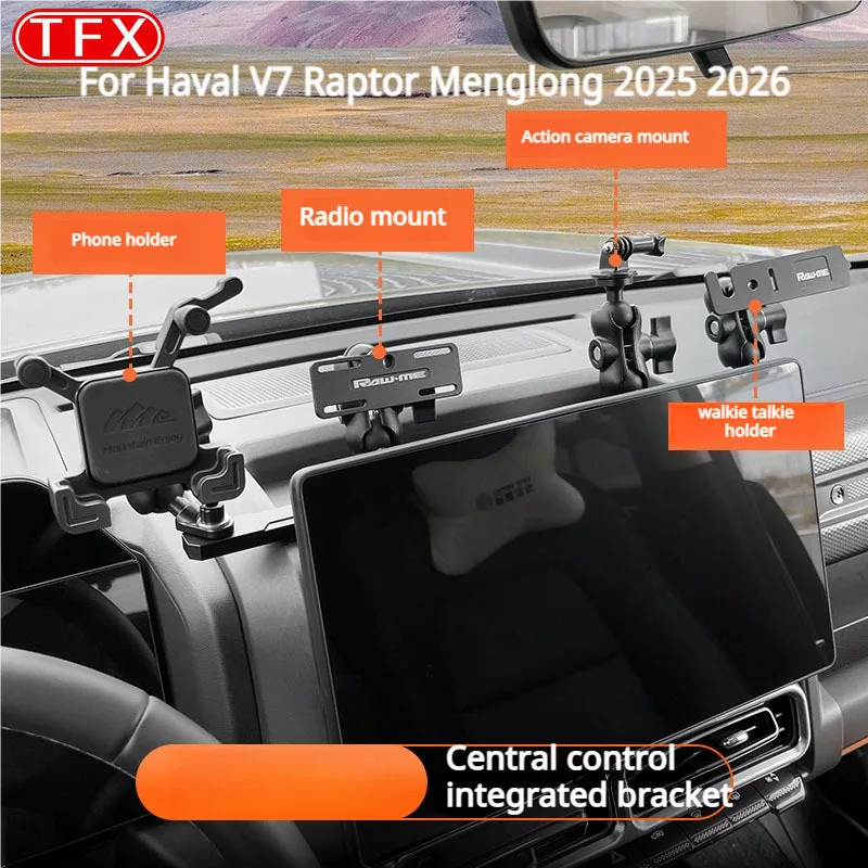 For Haval V7 Raptor Menglong 2025 2026 Car Styling Dashboard Phone Integrated Mounts Car Radio Walkie Talkies Holder Accessories