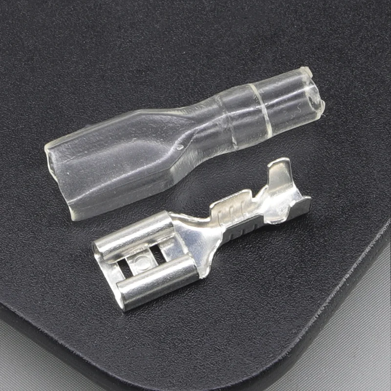 50PCS 5.2 커넥터, 플러그 스프링 냉간 압착 터미널 구리 와이어 이어 5.2 플러그 커넥터 터미널 와이어 커넥터