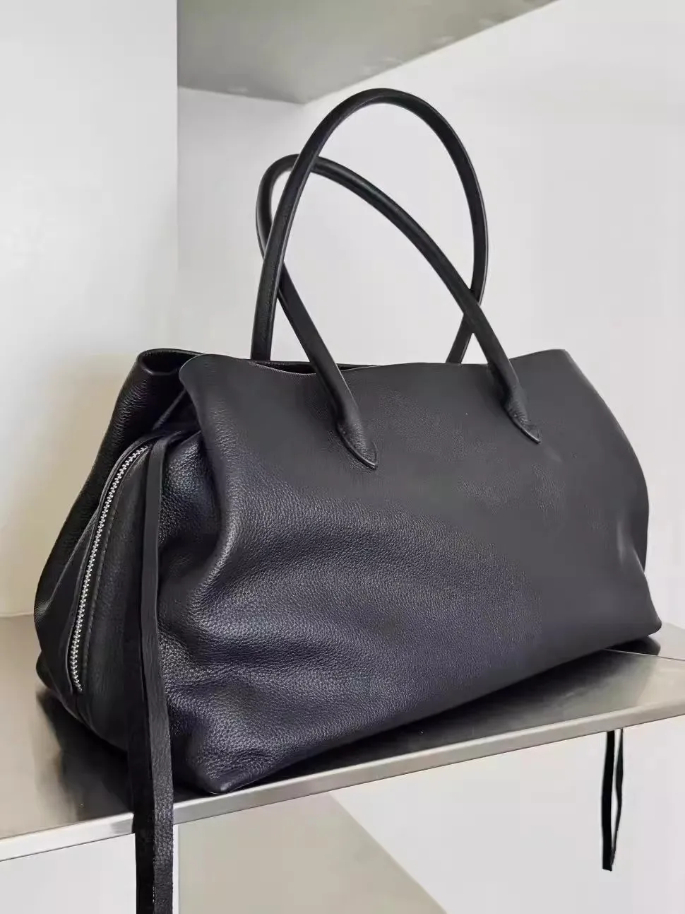 

Ins Chic Роскошная женская сумка черного цвета с огромной вместительной мягкой дорожной сумкой из 100% натуральной замши из коровьей кожи