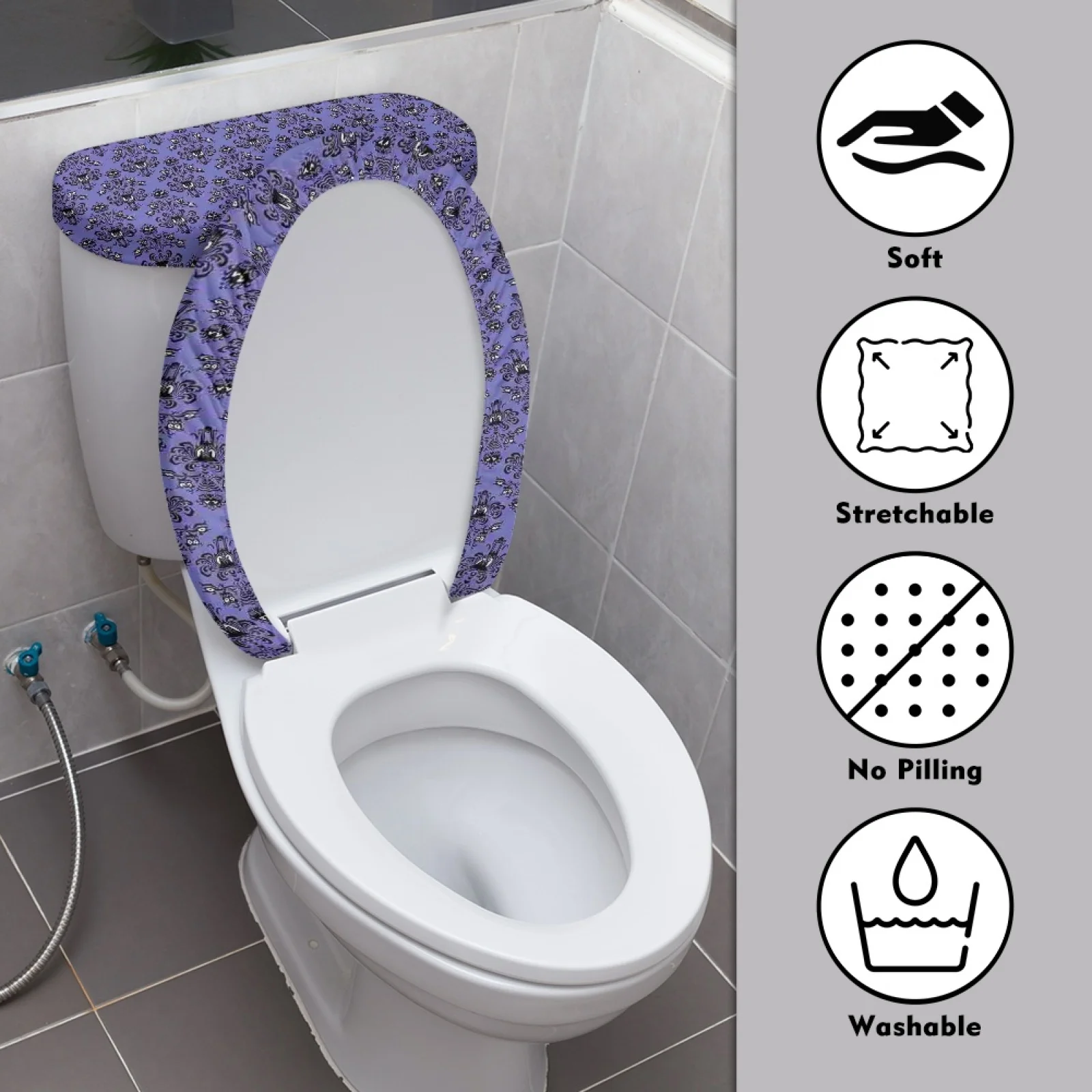 Toilet Cover and Tank Lid Protectors Haunted Mansion Toilet Seat Covers Fits Most Toilet Tanks and Lids Stylish Toilet Cover Set