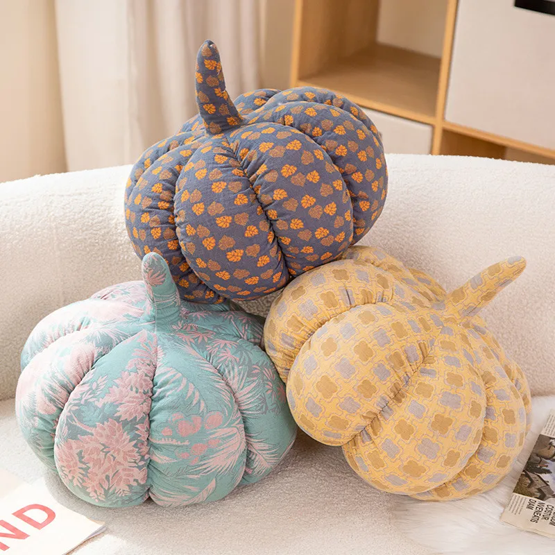 

New Halloween Decor Colorful Pumpkin Plush Toys Soft Stuffed Plant Plushie Throw Pillow Sofa Chair Cushion Xmas Gifts
