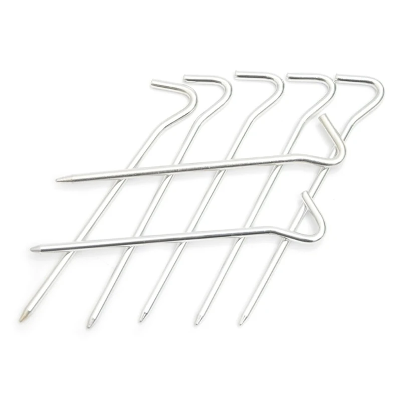 

18cm Tent Nails Peg Aluminum Alloy Tent Stakes Golden Tent Hook Ground Anchors