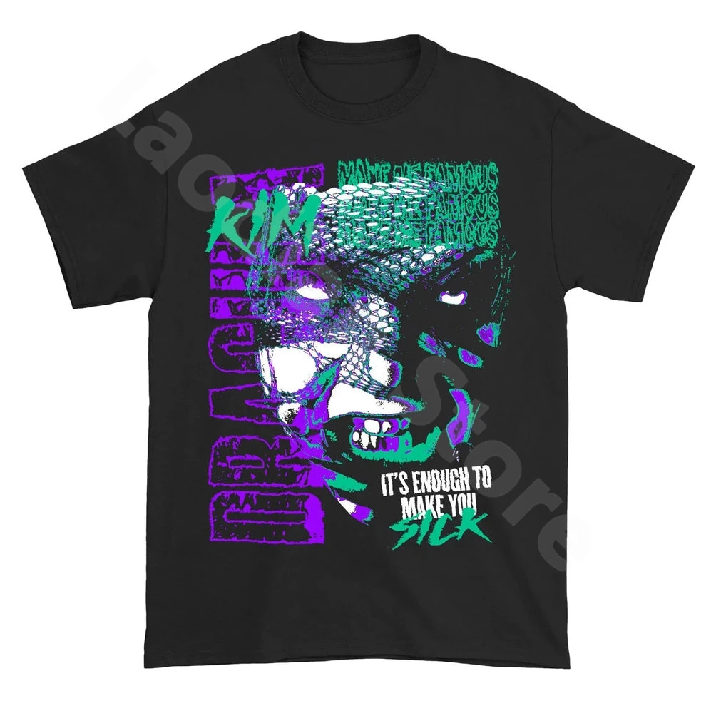 كيم دراكولا مريض تي شيرت عادية مضحك قصيرة الأكمام خمر تي شيرت Harajuku بلايز تيز للجنسين الشارع الشهير تي شيرت ملابس عصرية