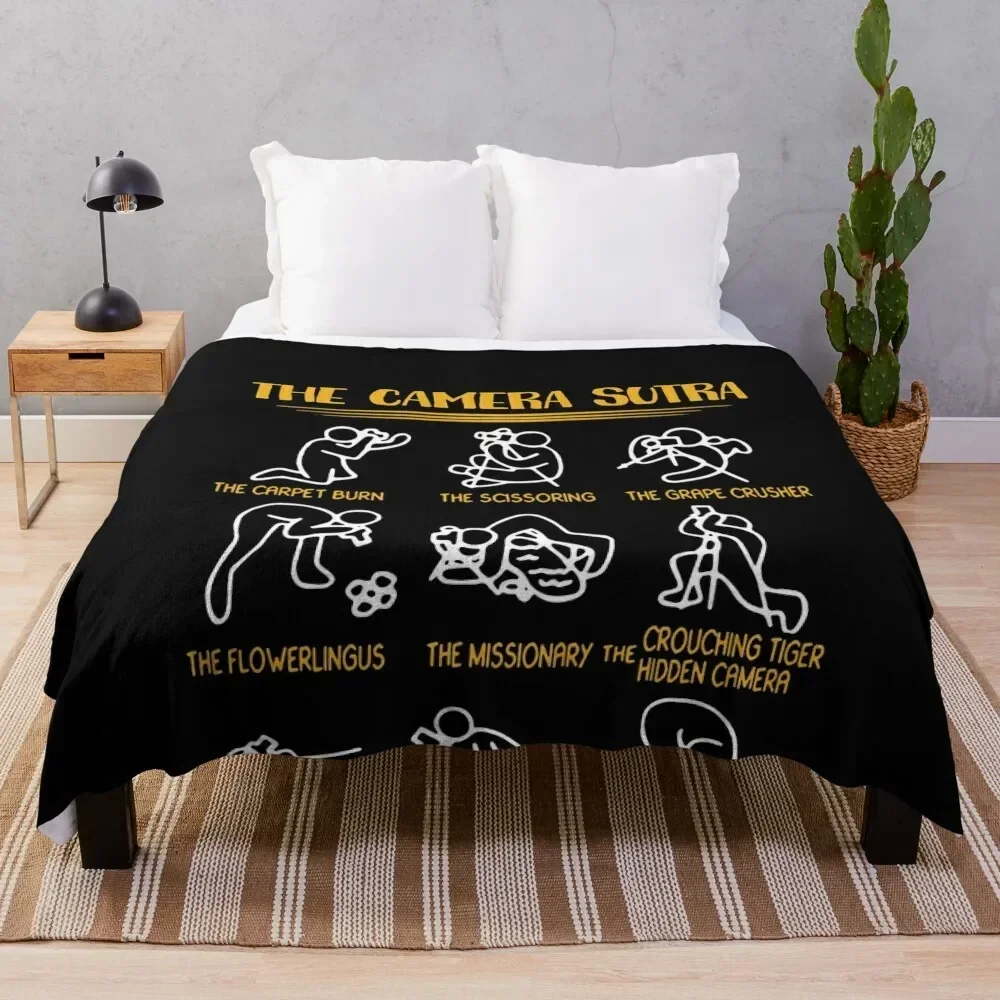 

The Camera Sutra Funny Photographer Throw Blanket Beach valentine gift ideas Comforter Soft Plush Plaid Blankets