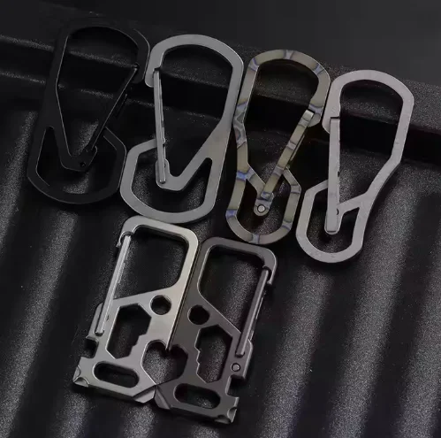 Titanium Alloy Carabiner Key Chain Holder Ultra-lightweight Loops for Outdoor Camping & Picnic Barbecue Accessories