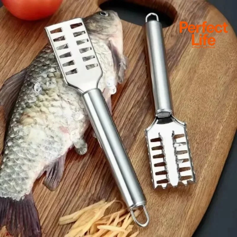 1/2Pcs Stainless Steel Fish Scale Knife with Sawtooth Edge for Scale Scraper Boning Filleting - Kitchen Fish Cleaning Tool