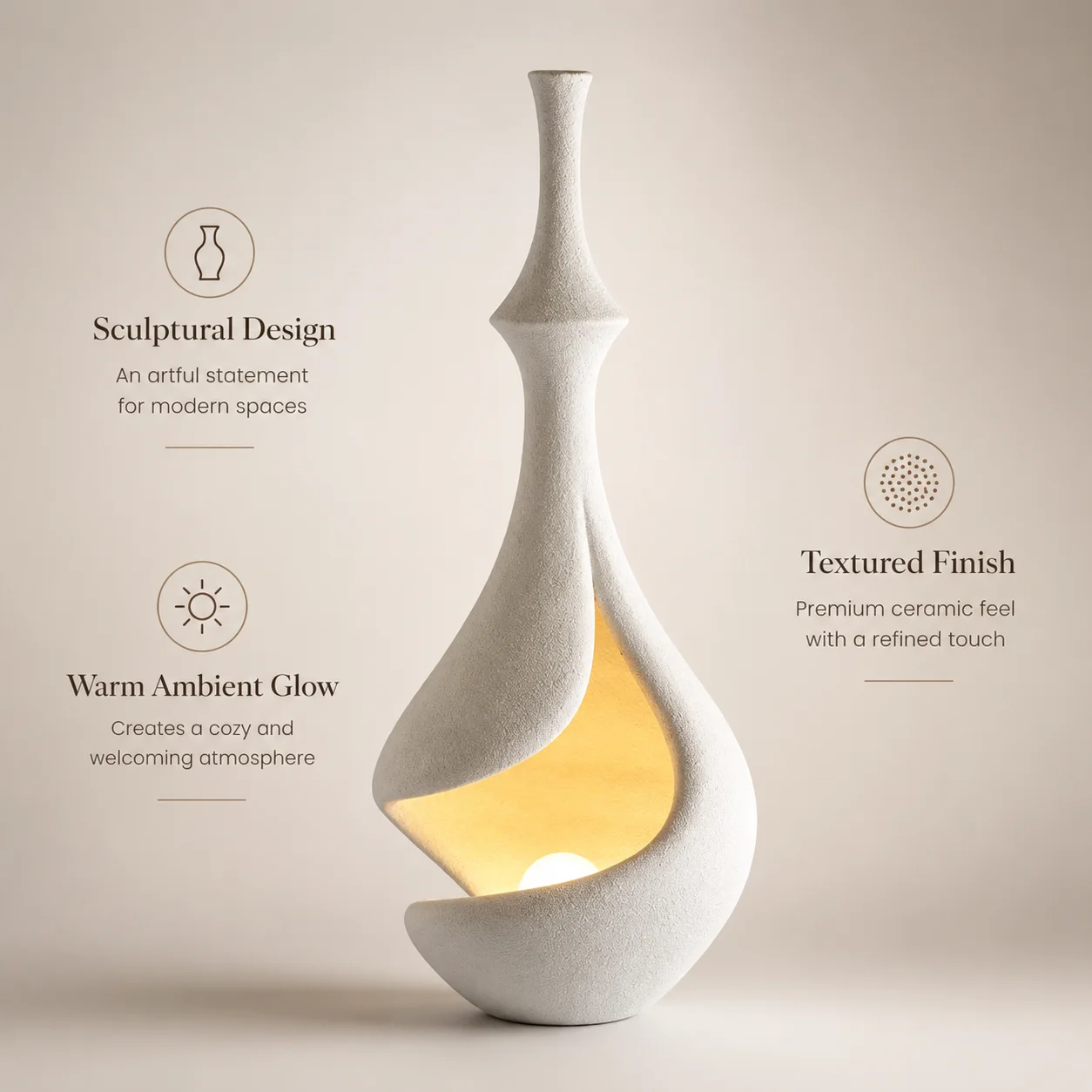 Japanese Wabi Sabi Floor Lamp, Sculptural Paper Lantern Standing Light for Living Room Decor