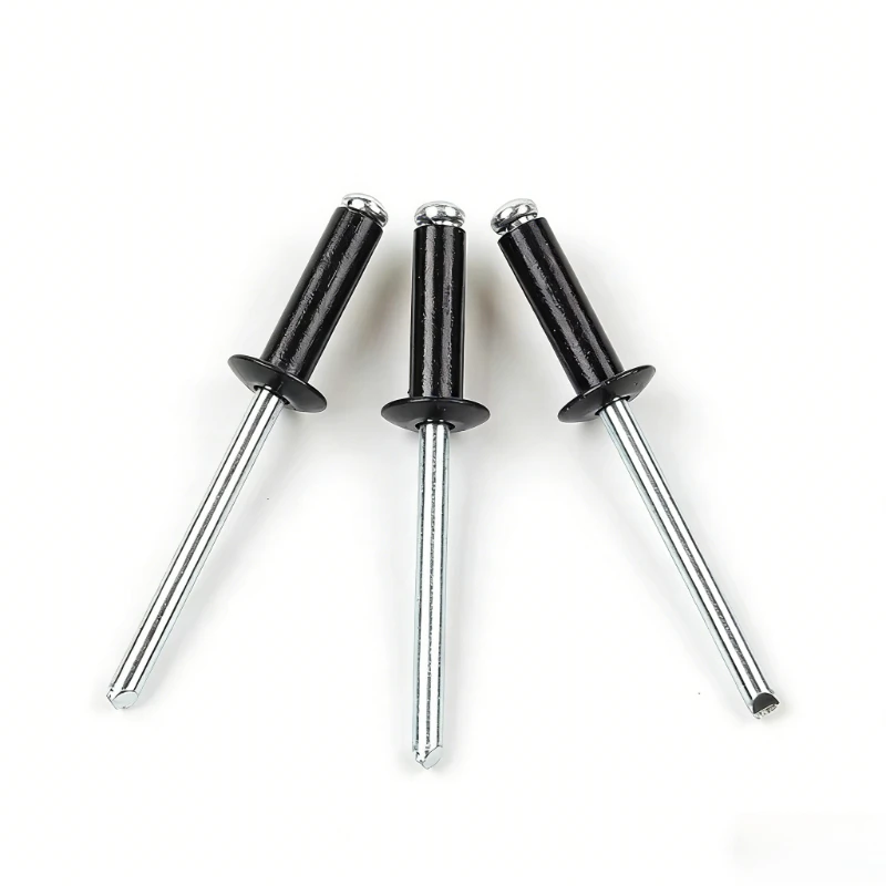 Black Painted Dome Head Blind Rivets 50PCS RAL9005 Color Pop Blind Rivet Aluminium Steel Rivets Construction Fastener Hardware