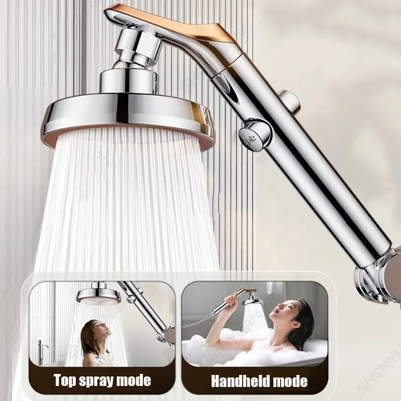

Massage Spa Pressurized Big Panel Shower Head High Pressure Water Saving One-Key Stop Water Sprayer Handheld Bathroom Showerhead