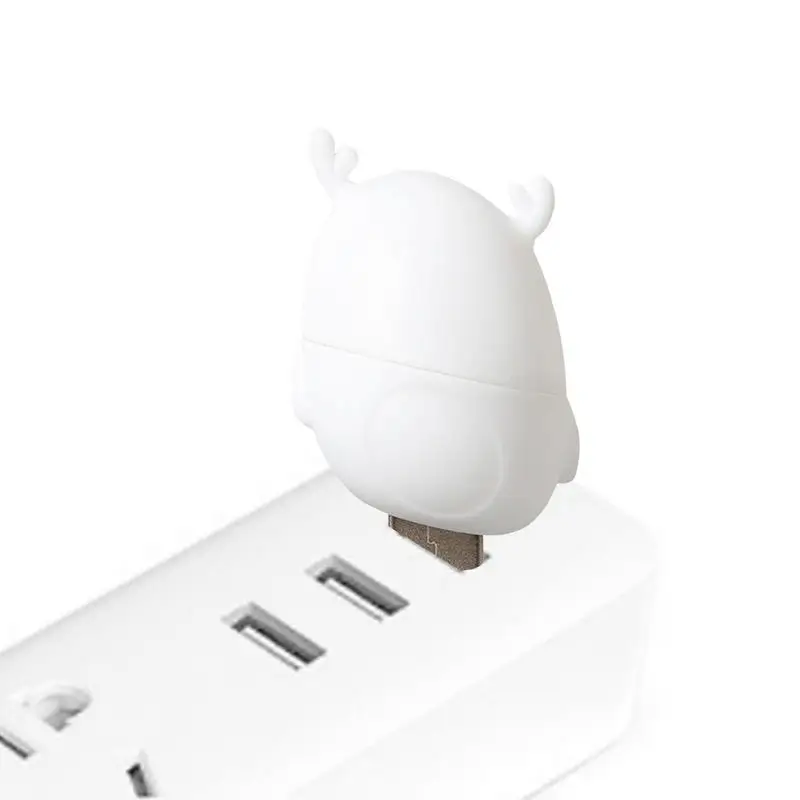 Baby Deer Night Light White /Warm Plug And Play Night Light USB Rechargeable For Kids Baby Gift Bedside Bedroom Night Lamp