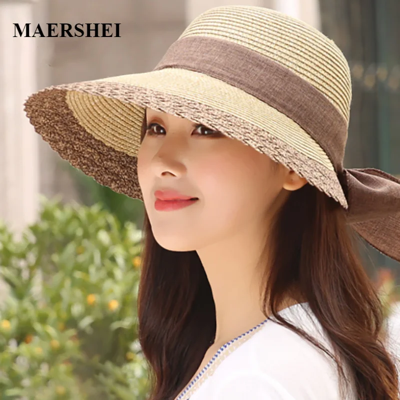 

summer hats for women seaside sunshade big brimmed beach hat sunscreen vacation foldable sun UV protection straw hat women