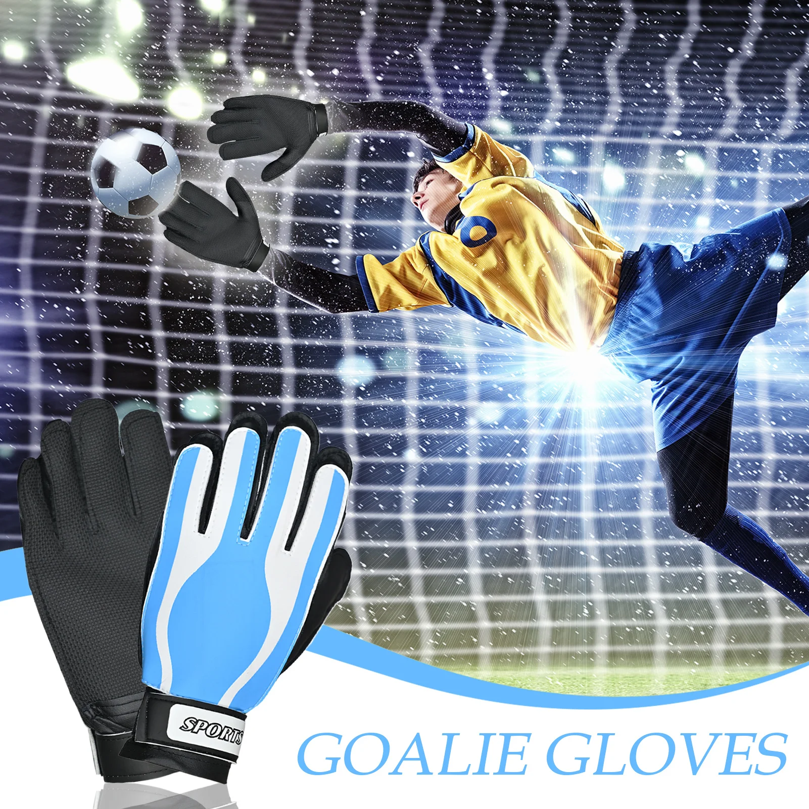 축구 장갑 1 쌍 축구 장갑 골키퍼 성인 충격 흡수 패딩 축구 선수 훈련 장비 연습