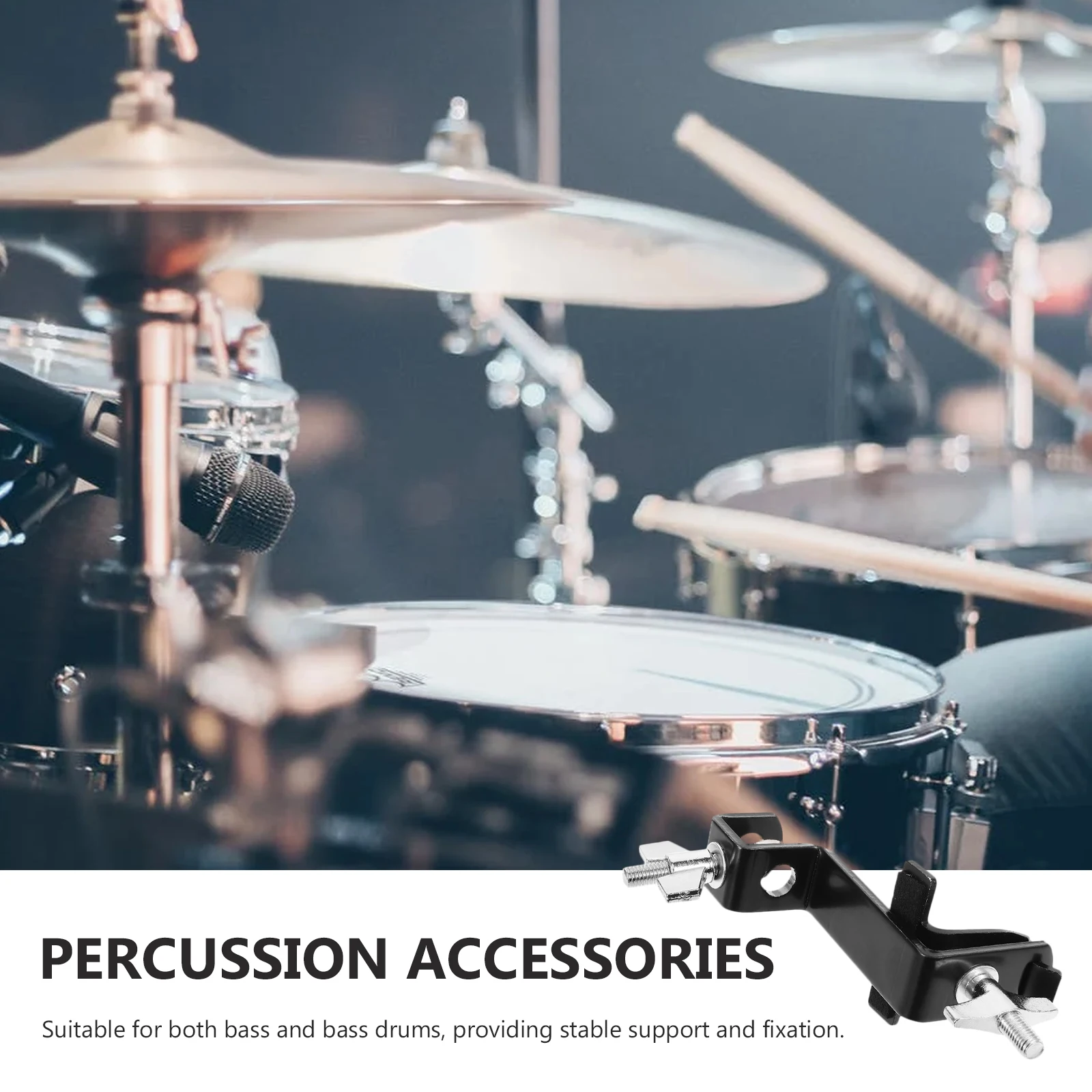

Cowbell Stand Fixing Clamp Musical Instrument Accessories Mounted Holder Black Adjustable Metal Clip Bracket Travel