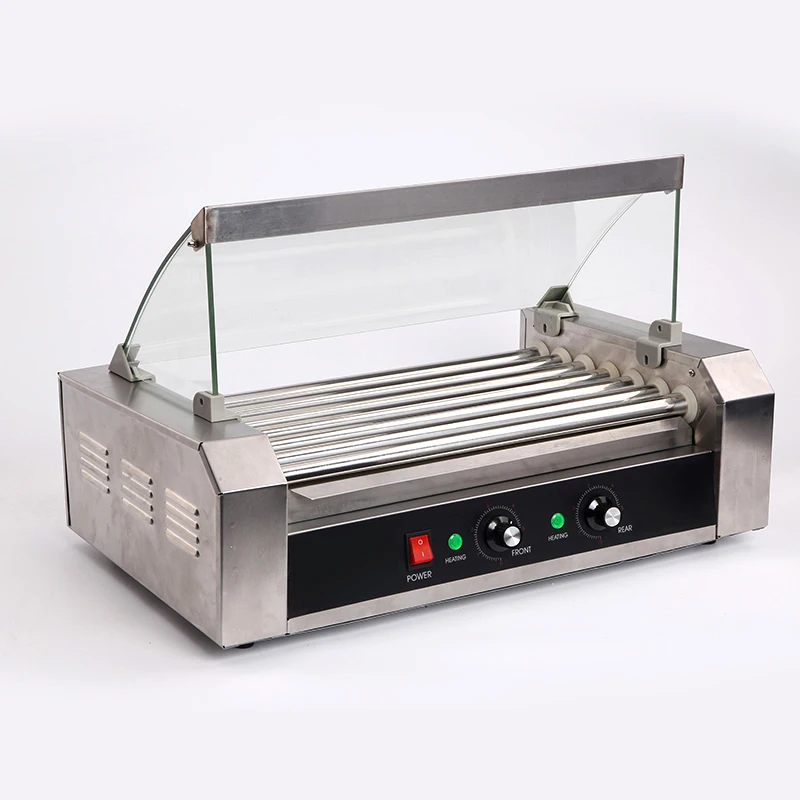 ماكينة شواء السجق المشوي ، الفولاذ المقاوم للصدأ الراقي ، آلة الهوت دوج ، آلة السجق ، 7 عصا تجارية