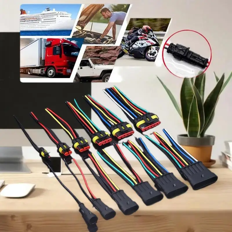 Quick Disconnect Electrical Wire Connectors, 1/2/3/4/5/6 Pin Configuration, Male Female Socket Plug for Auto, 18AWG