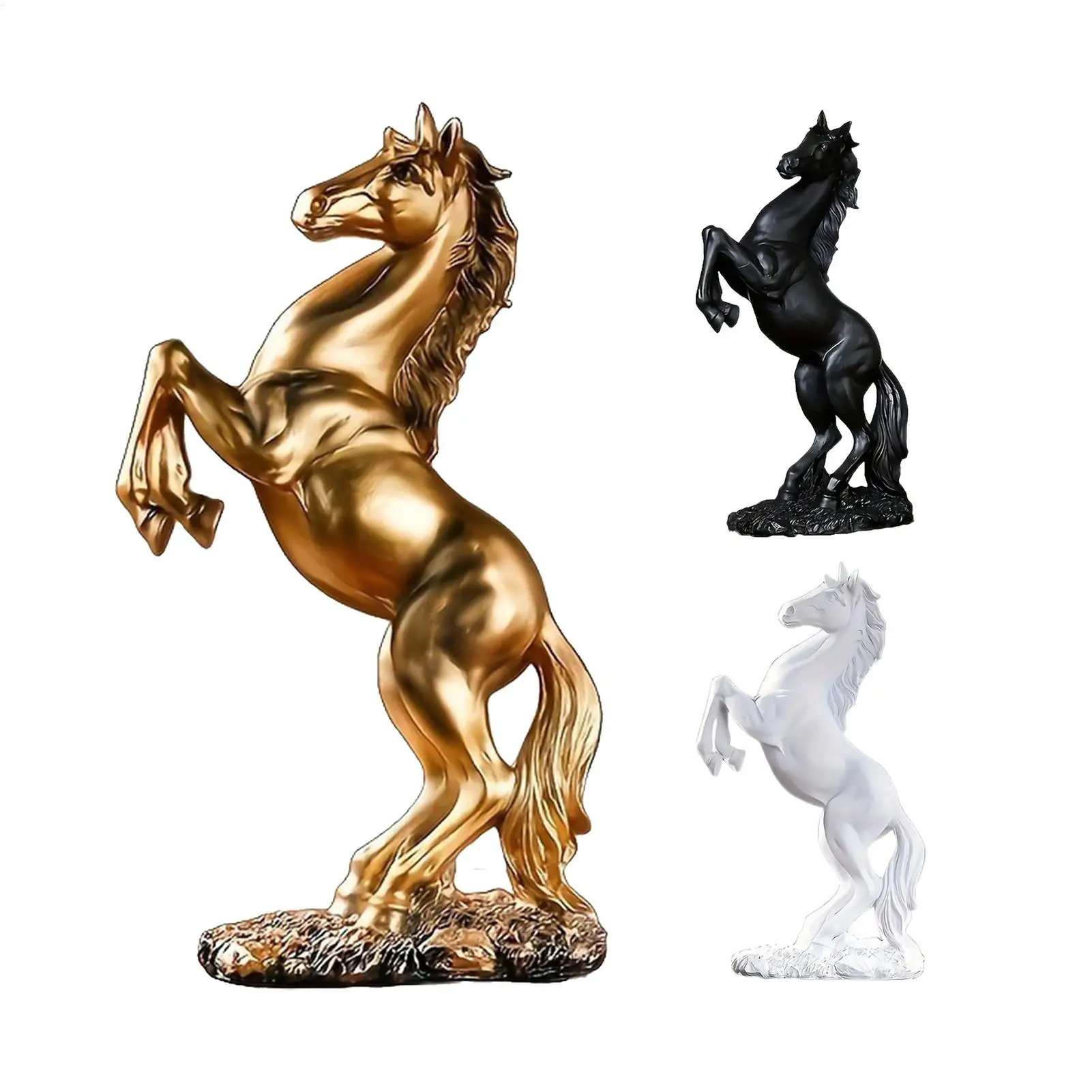 Horse Statue Aesthetic Victory Resin Table Figurines Art Horse Figurines for Bedroom Office Desk Fireplace Shelf Home