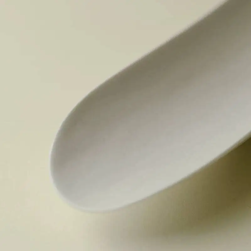 Ash-Colored Oval Scoop, Simple Ceramic Spoon For Home Use, High-End Single Accessory, New Chinese Style Tea Stirrer