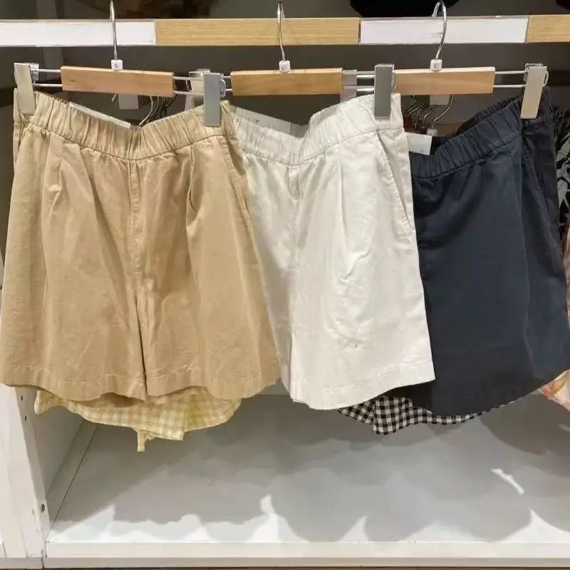 

Повседневные хлопковые брюки с эластичной резинкой на талии для женщин, цветные, для дома и улицы, с высокой талией, прямые, летние, новинка