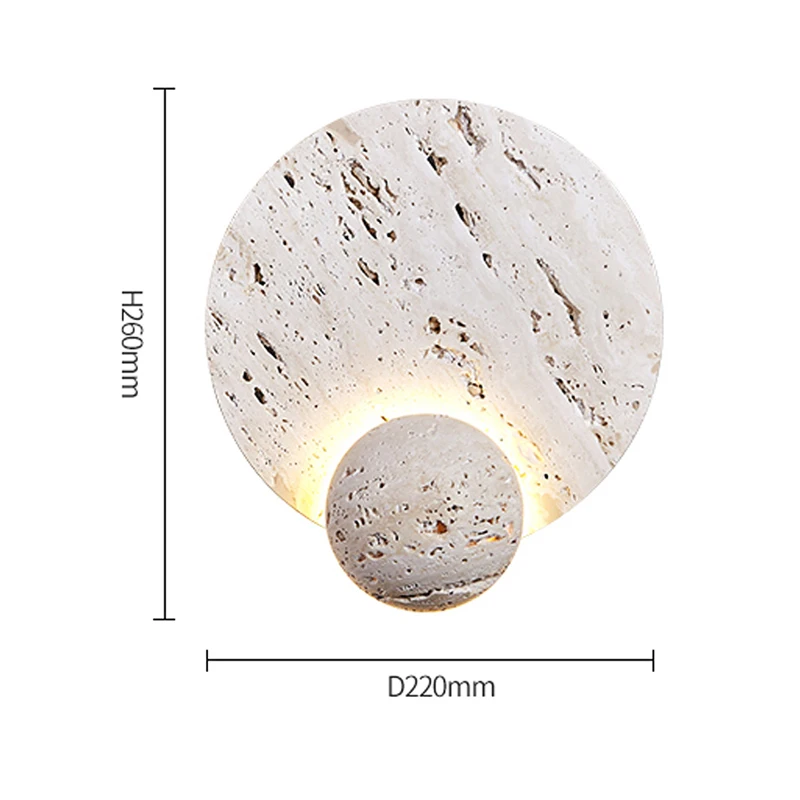 New Type Natural White Cave Stone Creative Design Disk Wall Lamp Modern Simple Room Living Room Background Decoration Led Lights