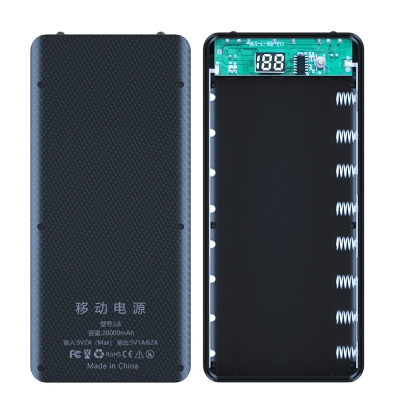 듀얼 USB 마이크로 USB 유형 C 전원 은행 쉘 5V DIY 쉘 18650 홀더 케이스 배터리없이 분리형 배터리 충전 보관함 썸네일 4