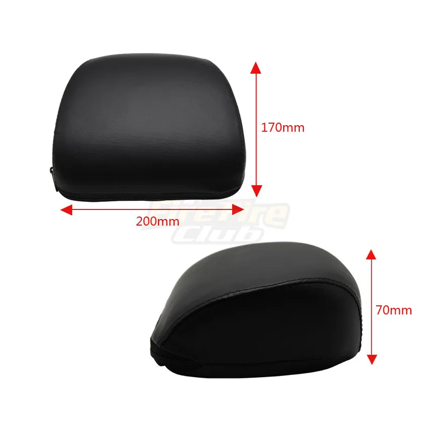 For Harley 883 1200 48 Universal PU Leather Motorcycle Passenger Sissy Bar Backrest Pad Black