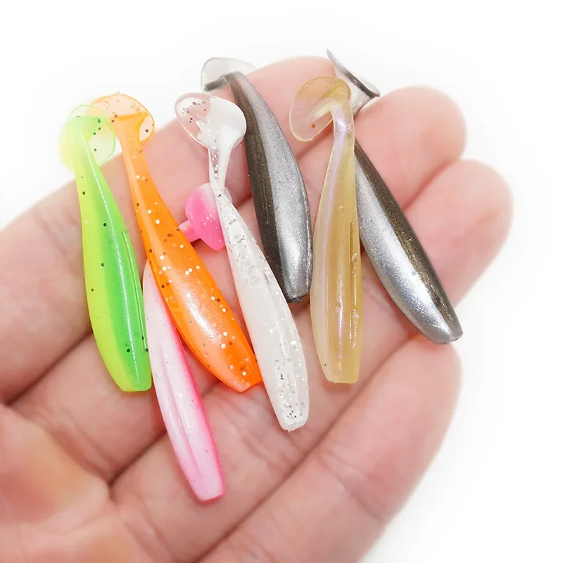 New 10pcs Wobblers mini Ocean Rock Fishing Soft Lures Rubber Soft Baits 3.5/4.5cm Soft Worm Artificial Baits Bass Silicone Fish