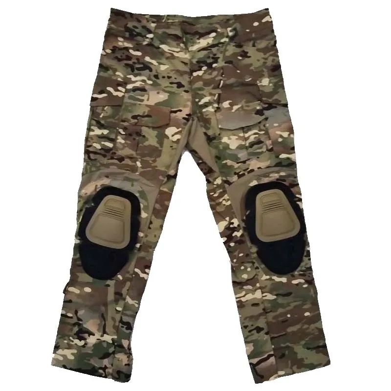 Military Combat Tactical Pants Men Camo Reinforced Knee Protection Outdoor Cargo Pants G3