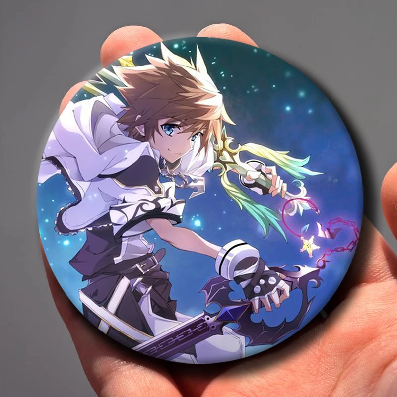 Classic Game K-Kingdom Hearts Anime Soft Button Pin Sora Roxas Cartoon Brooches Badge Bag Decor Accessories Fans Collect Gifts