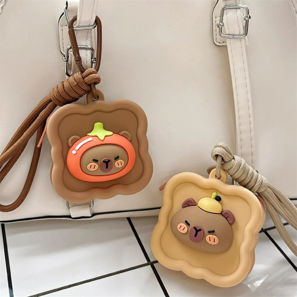 

Silicone Coin Purse Multifunctional Capibara Wallet Panda Keychain Soft Rabbit Pendant For Birthday Present Everyday Use