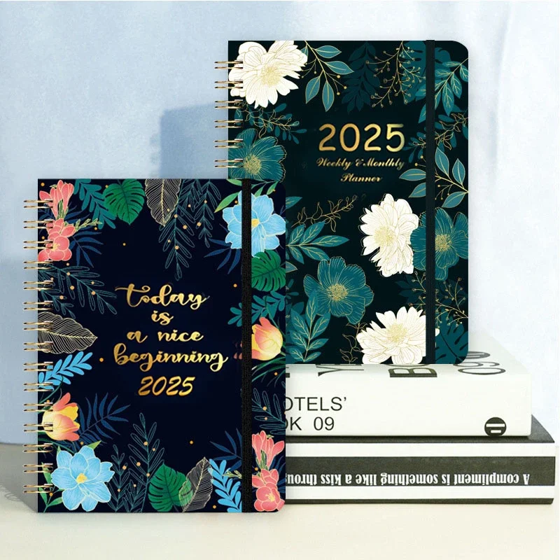 Agenda 2025 Notebooks, Monthly Notepad, Week's Notebook, A5 Foreign Trade English Plan Notebook, Office Diary Planner Notebooks