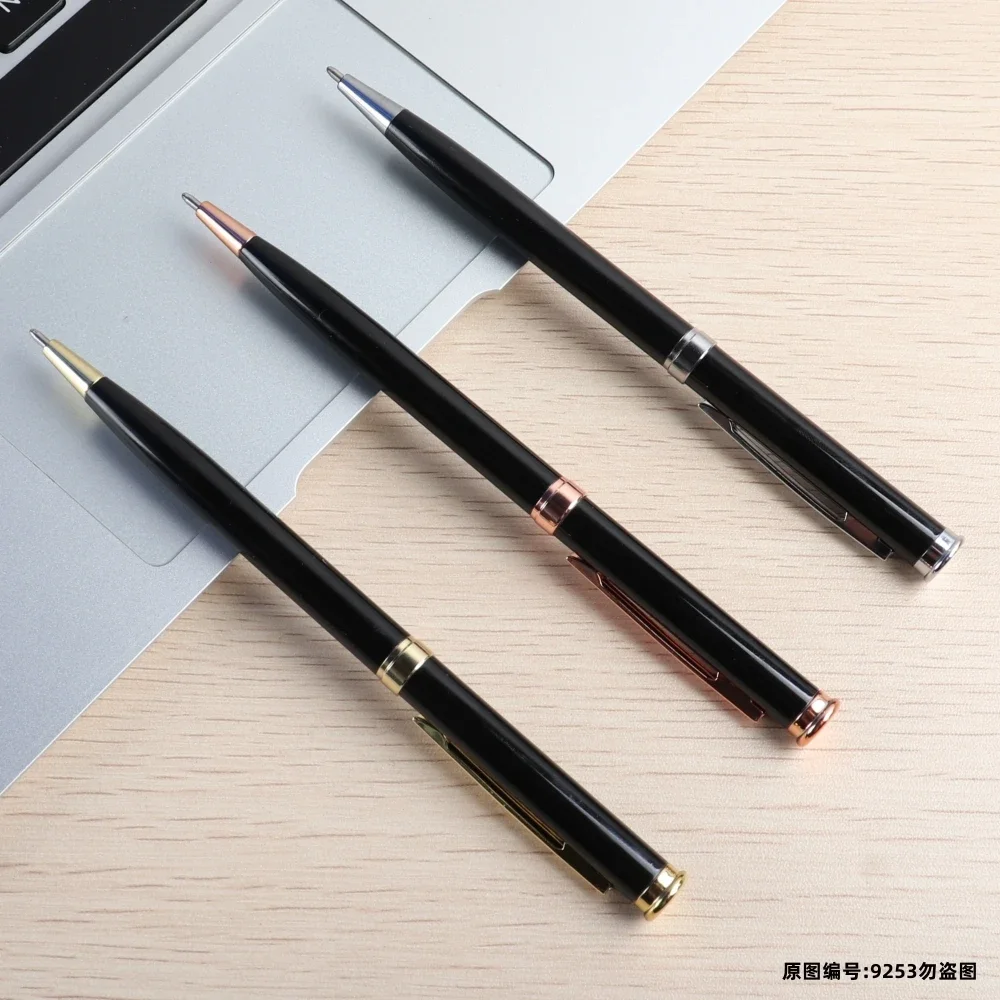 

2+10Pcs/Set Ballpoint Pen Stainless steel rod rotating Metal ballpoint Pen Stationery Ballpen Blue ink Office & School Supplies