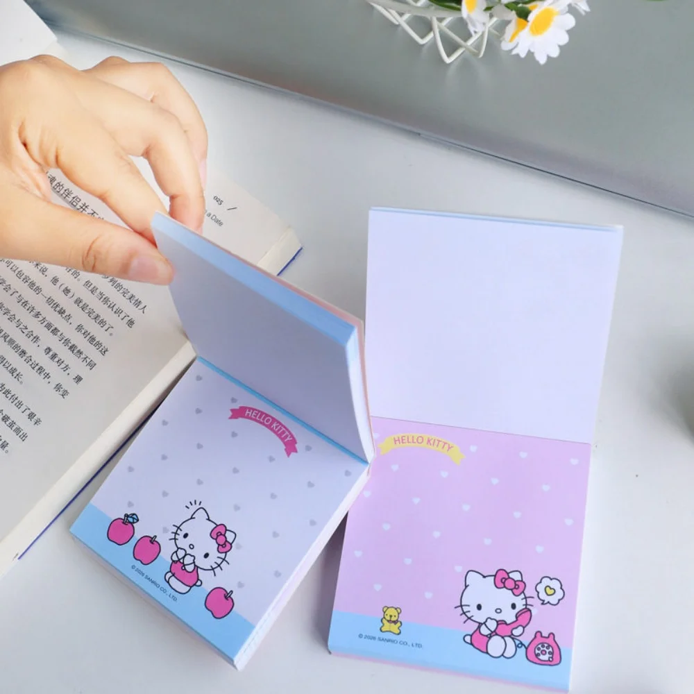 80Pcs Genuine Hello Kitty Sticky Notes Sanrio Kt Cat Cartoon Notepad For Campus Study Office Memo Pad Student Stationery Gifts view 4